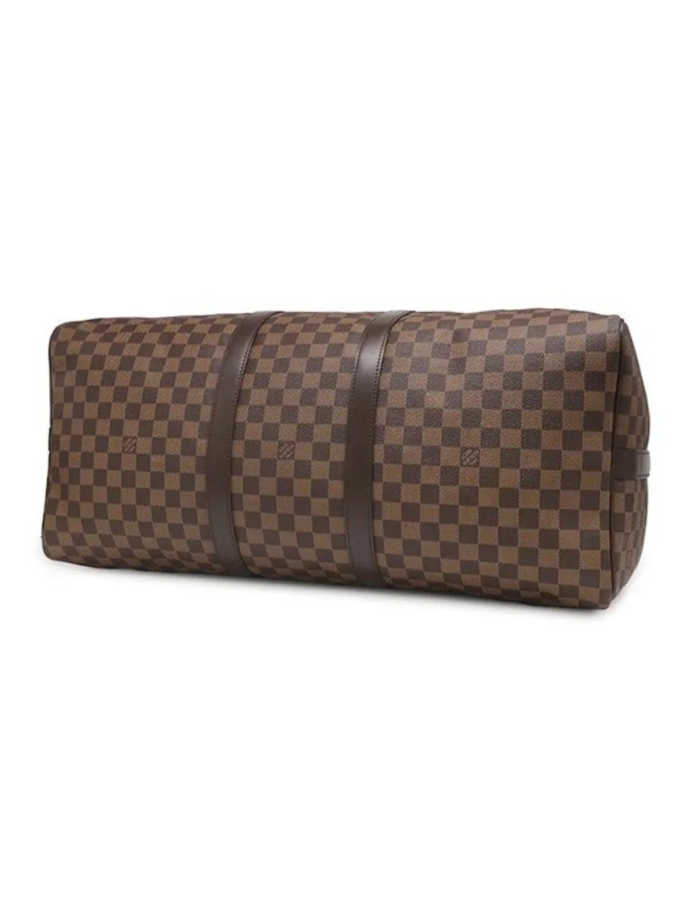 Louis Vuitton Boston Bag Keepall Bandouliere 55 Damier Canvas Ebene Gold Brown